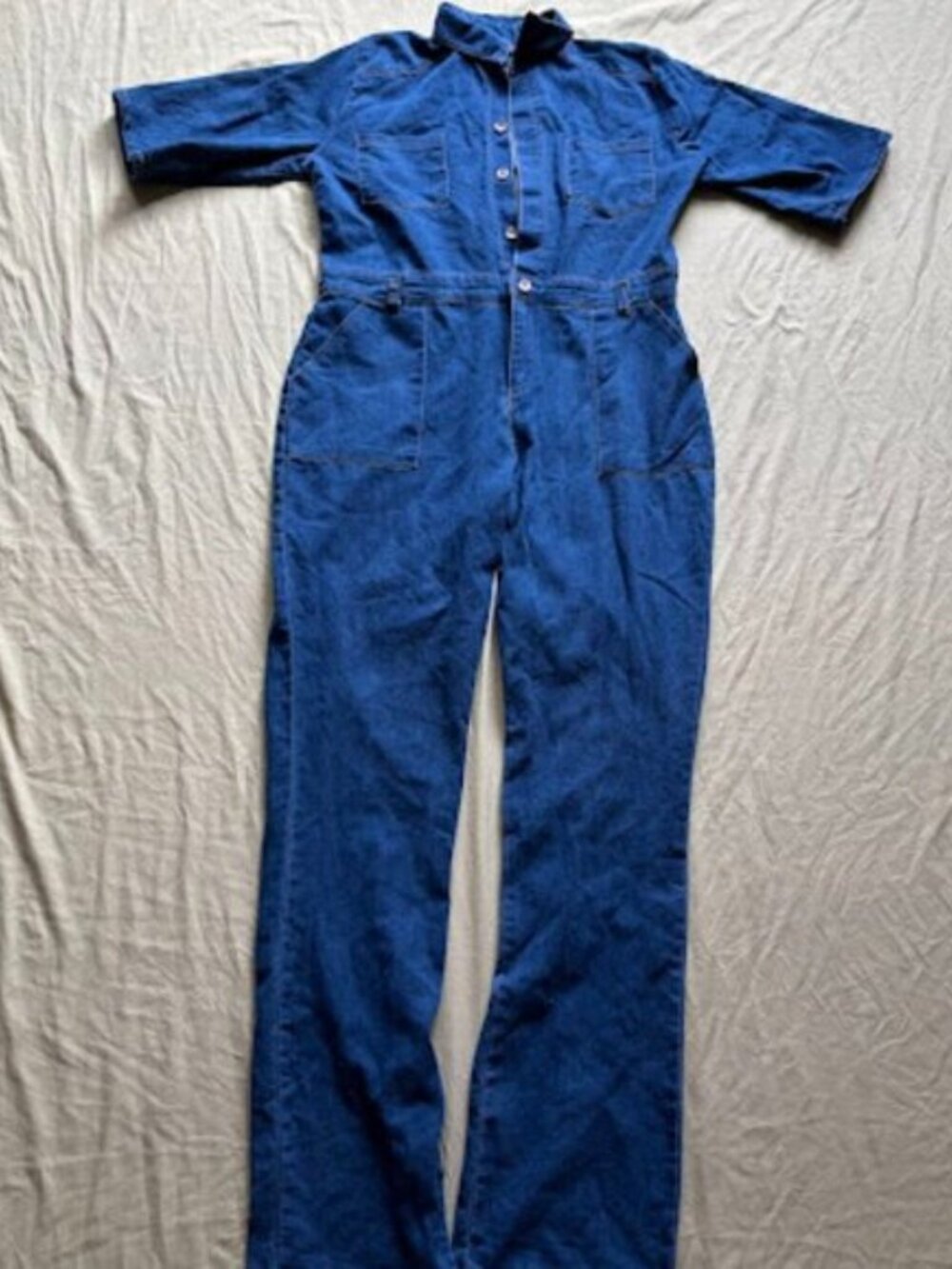 Denim Utility Jumpsuit | Indigo Blue | Size XL